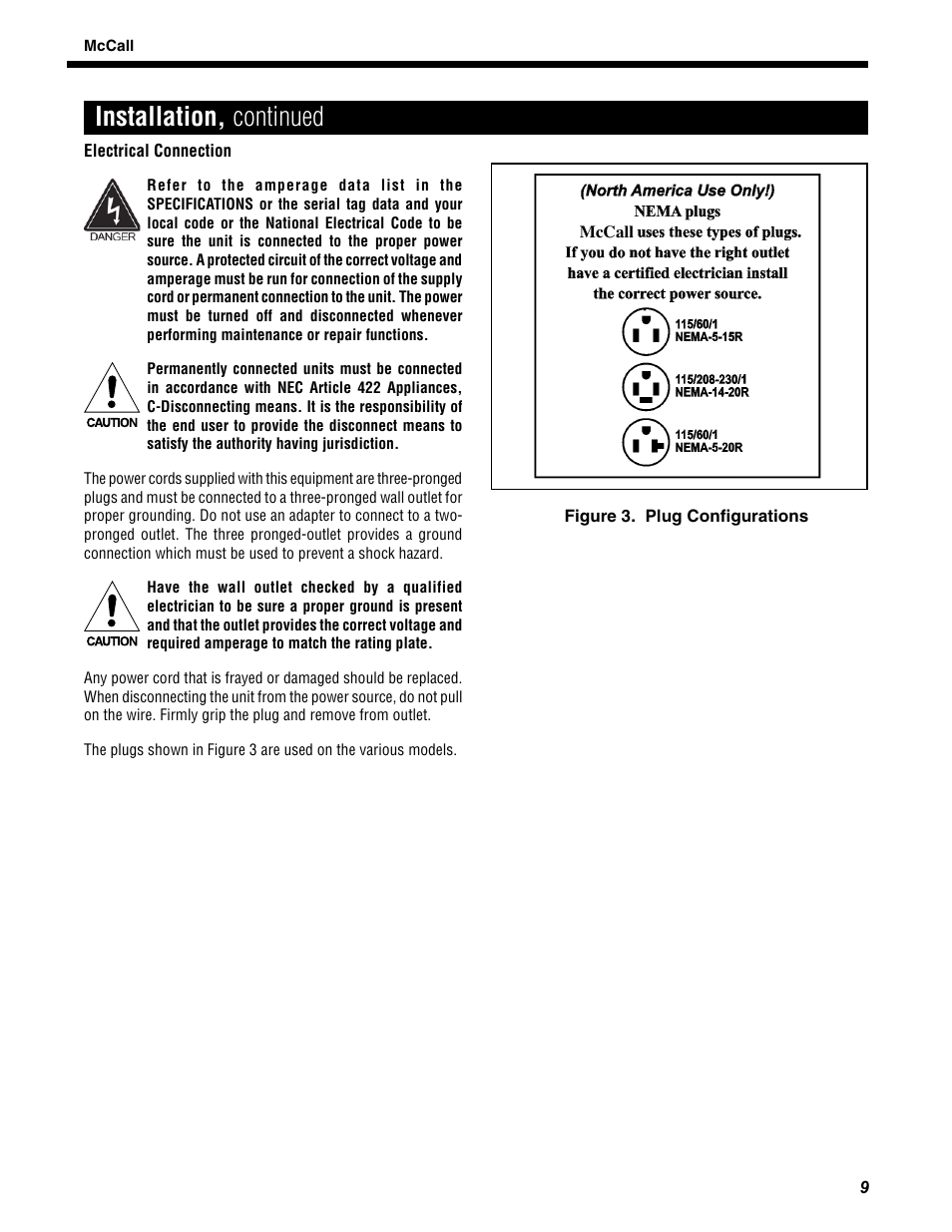 Installation, continued | McCall MCCR1-G User Manual | Page 9 / 28