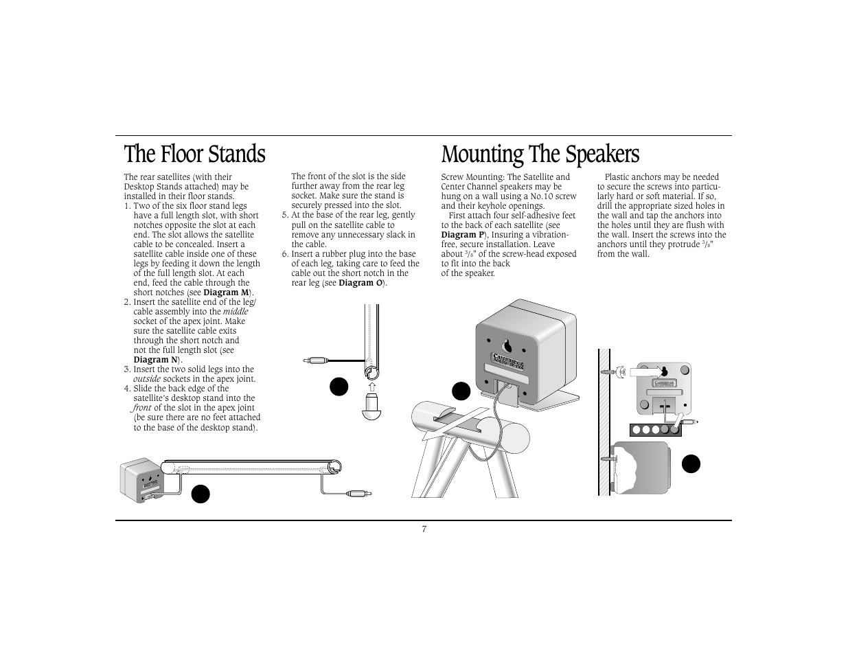 The floor stands mounting the speakers | Cambridge SoundWorks Home Theater System User Manual | Page 10 / 19