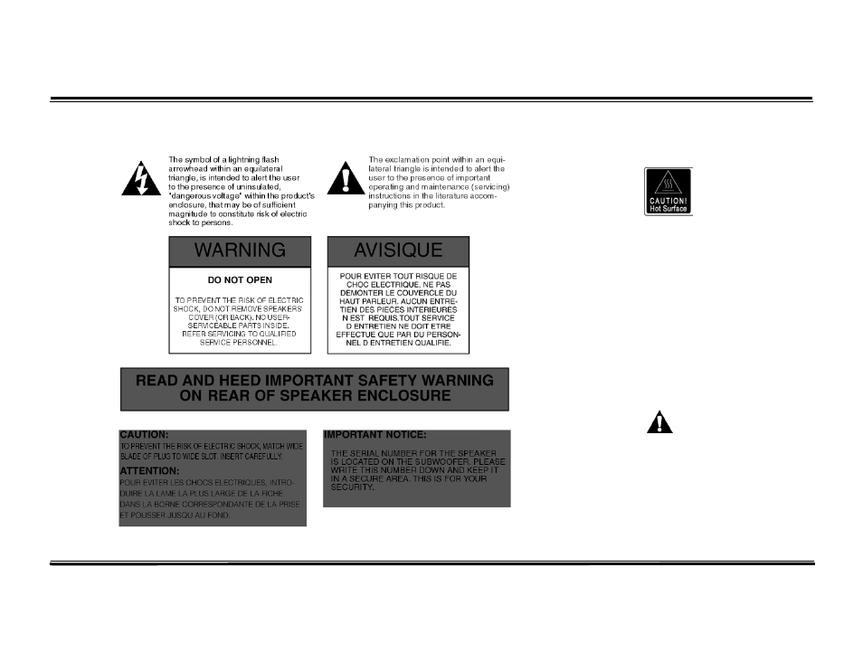 Safety warnings | Cambridge SoundWorks MegaWorks THX 250D User Manual | Page 2 / 11