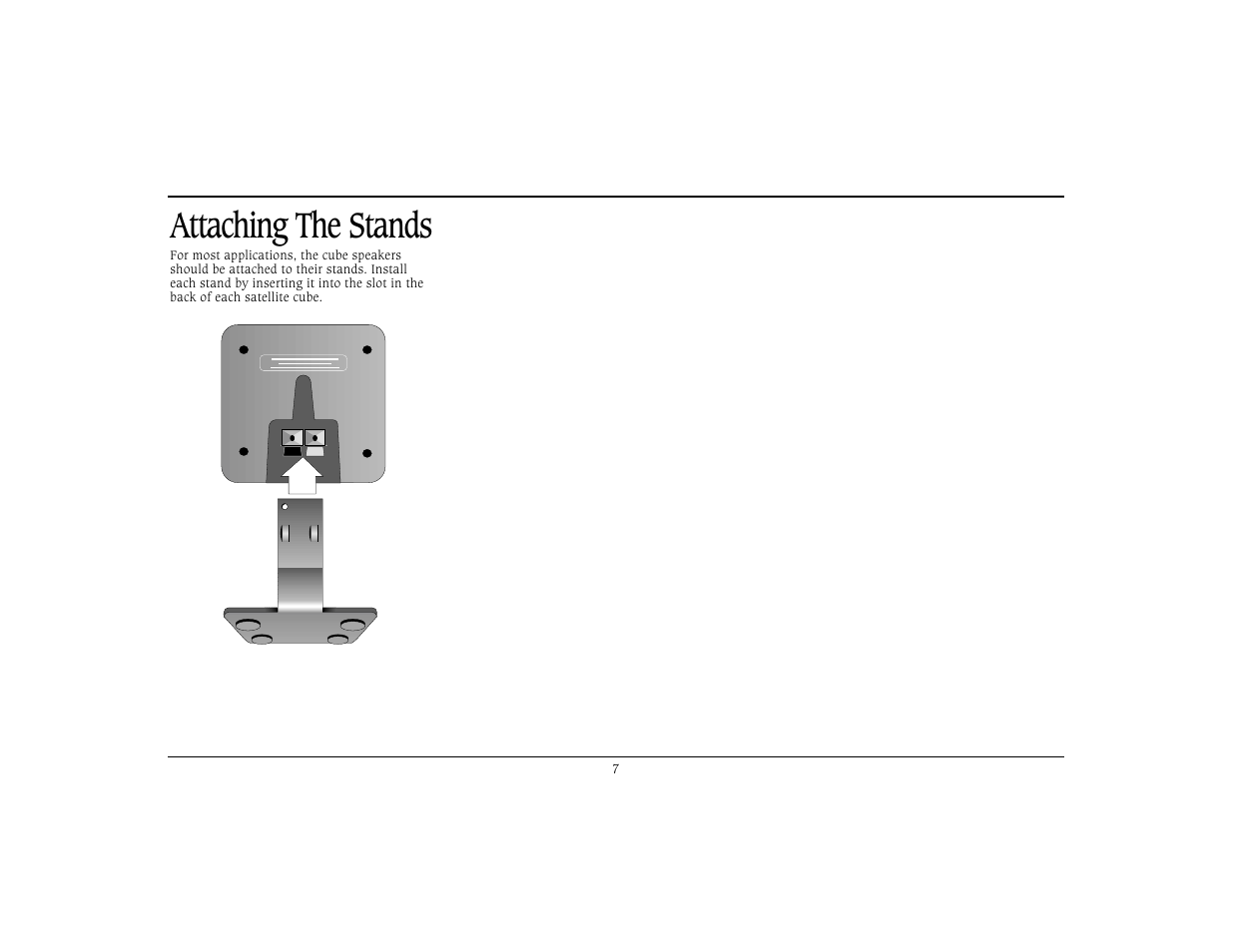 Attaching the stands | Cambridge SoundWorks Speaker System User Manual | Page 10 / 19