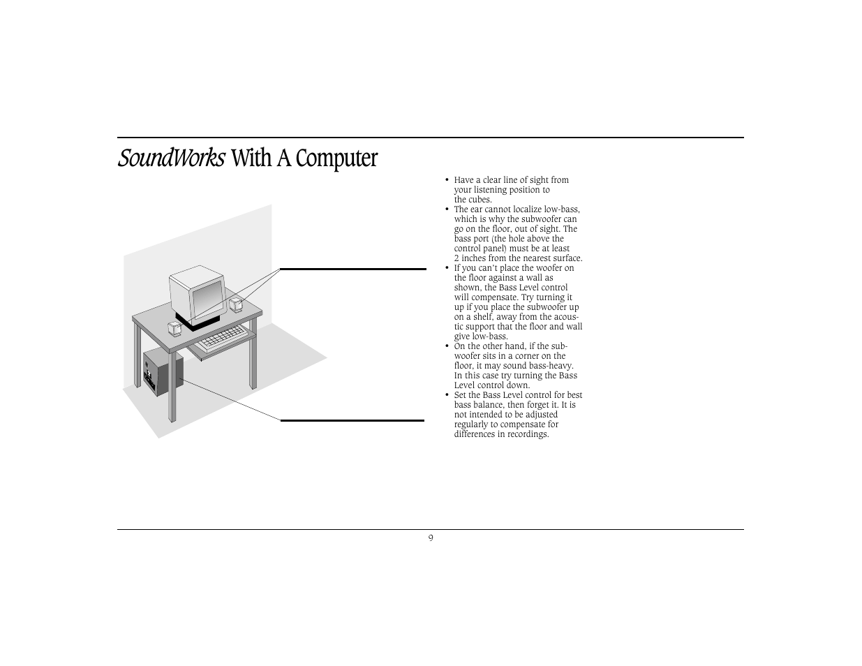Soundworks with a computer | Cambridge SoundWorks Speaker System User Manual | Page 12 / 19