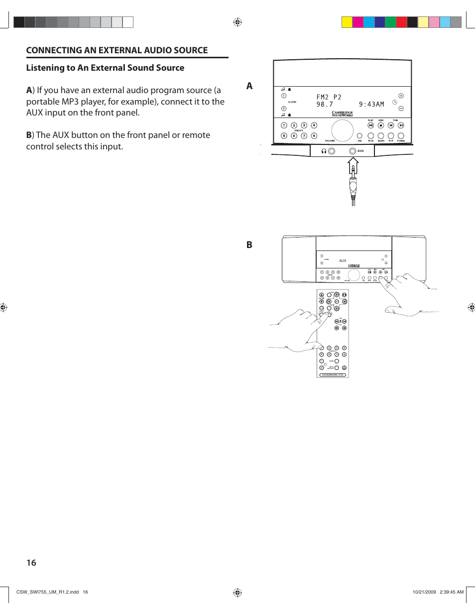 Cambridge SoundWorks I755 User Manual | Page 16 / 24