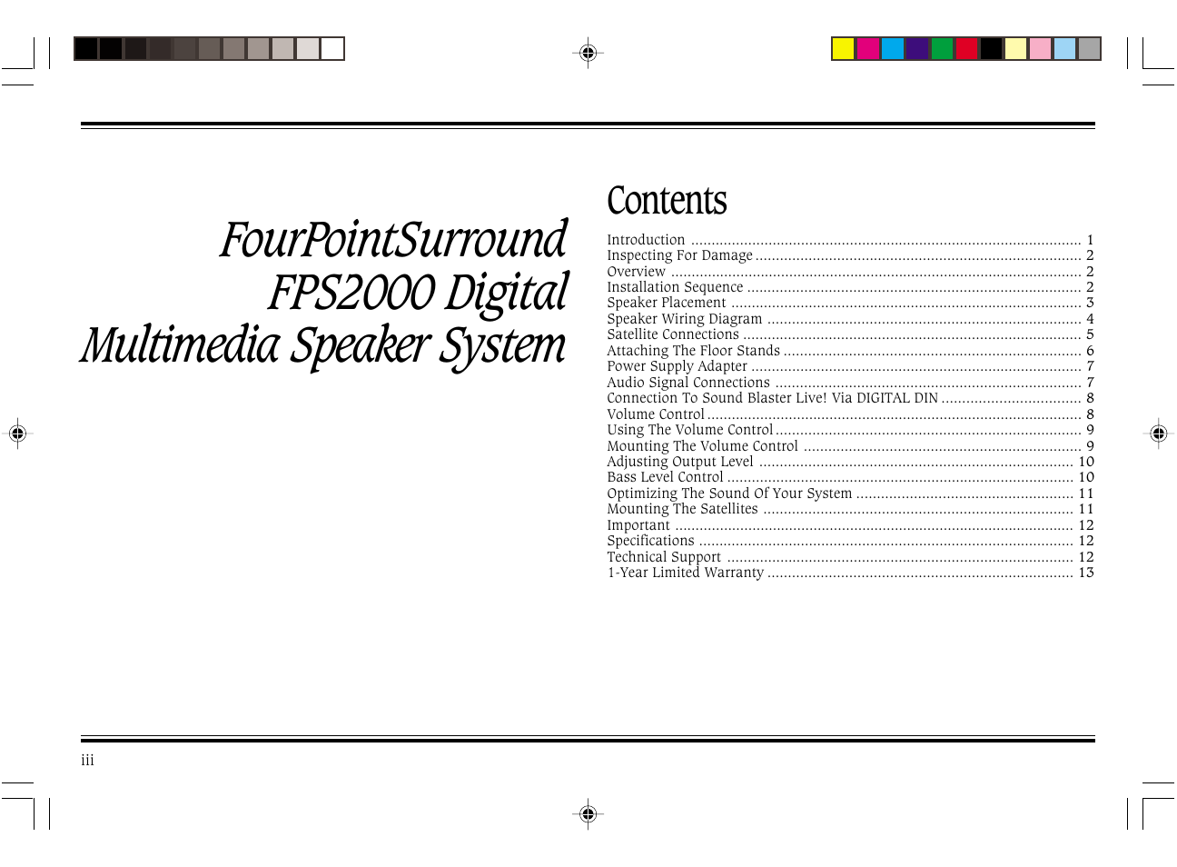Cambridge SoundWorks FPS2000 User Manual | Page 4 / 20