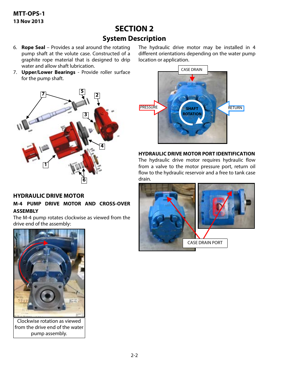 Hydraulic drive motor, System description, Mtt-ops-1 | MEGA Corp. MTT-OPS-1 User Manual | Page 11 / 73