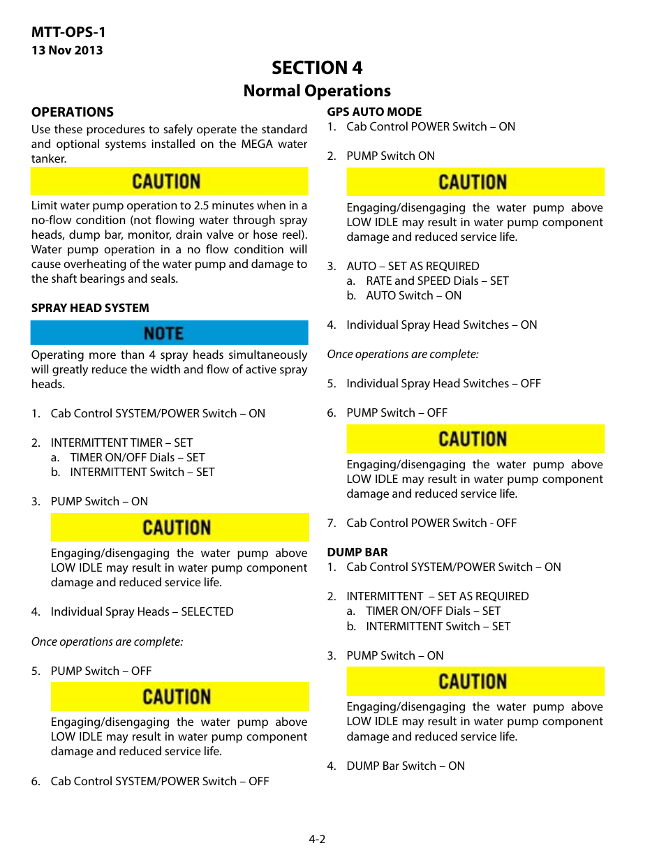 Operations, Normal operations | MEGA Corp. MTT-OPS-1 User Manual | Page 29 / 73