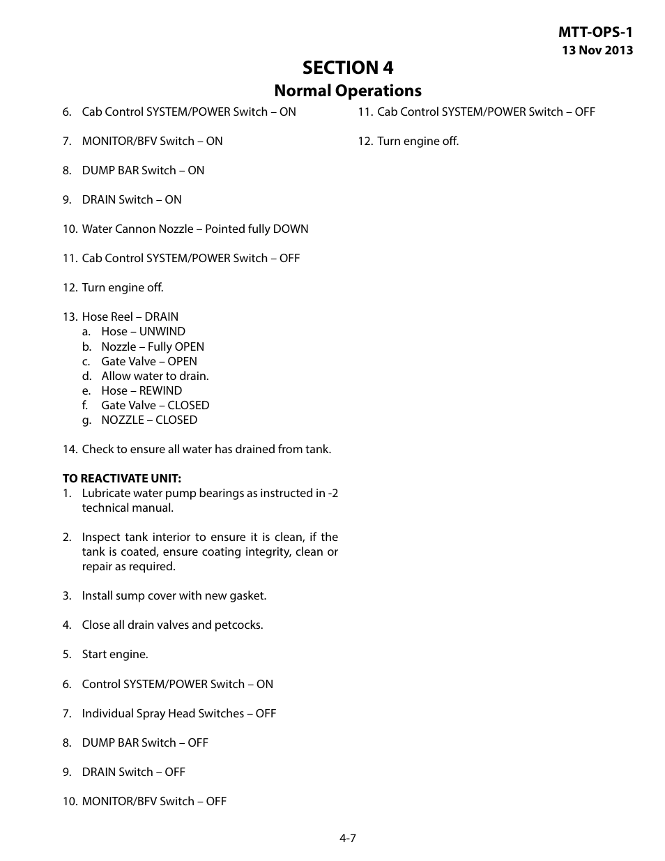 Normal operations | MEGA Corp. MTT-OPS-1 User Manual | Page 34 / 73