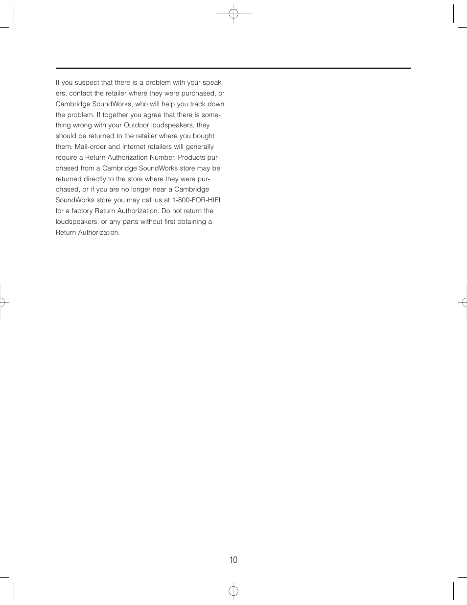 Cambridge SoundWorks Speaker User Manual | Page 10 / 12