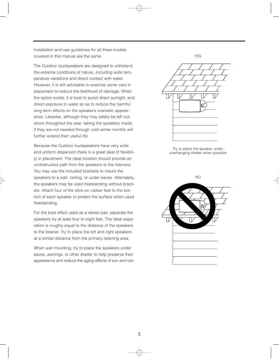 Use and placement considerations | Cambridge SoundWorks Speaker User Manual | Page 5 / 12