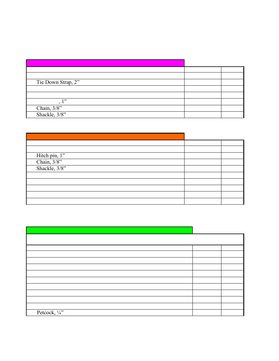 Recommended support parts | MEGA Corp. MMP4-5 User Manual | Page 19 / 21
