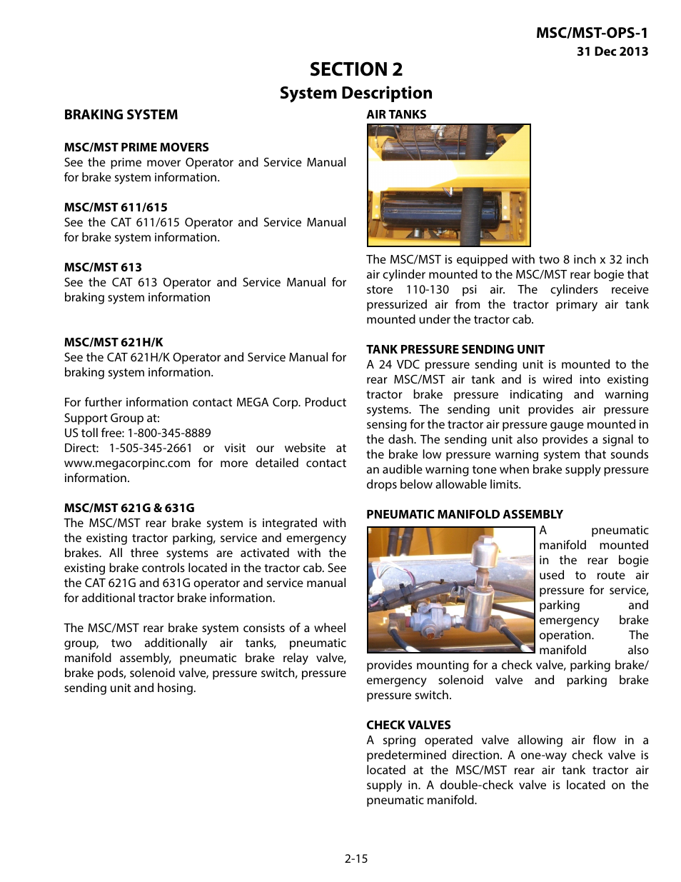 Braking system, Braking system -15, System description | MEGA Corp. MSC-OPS-1 User Manual | Page 24 / 61
