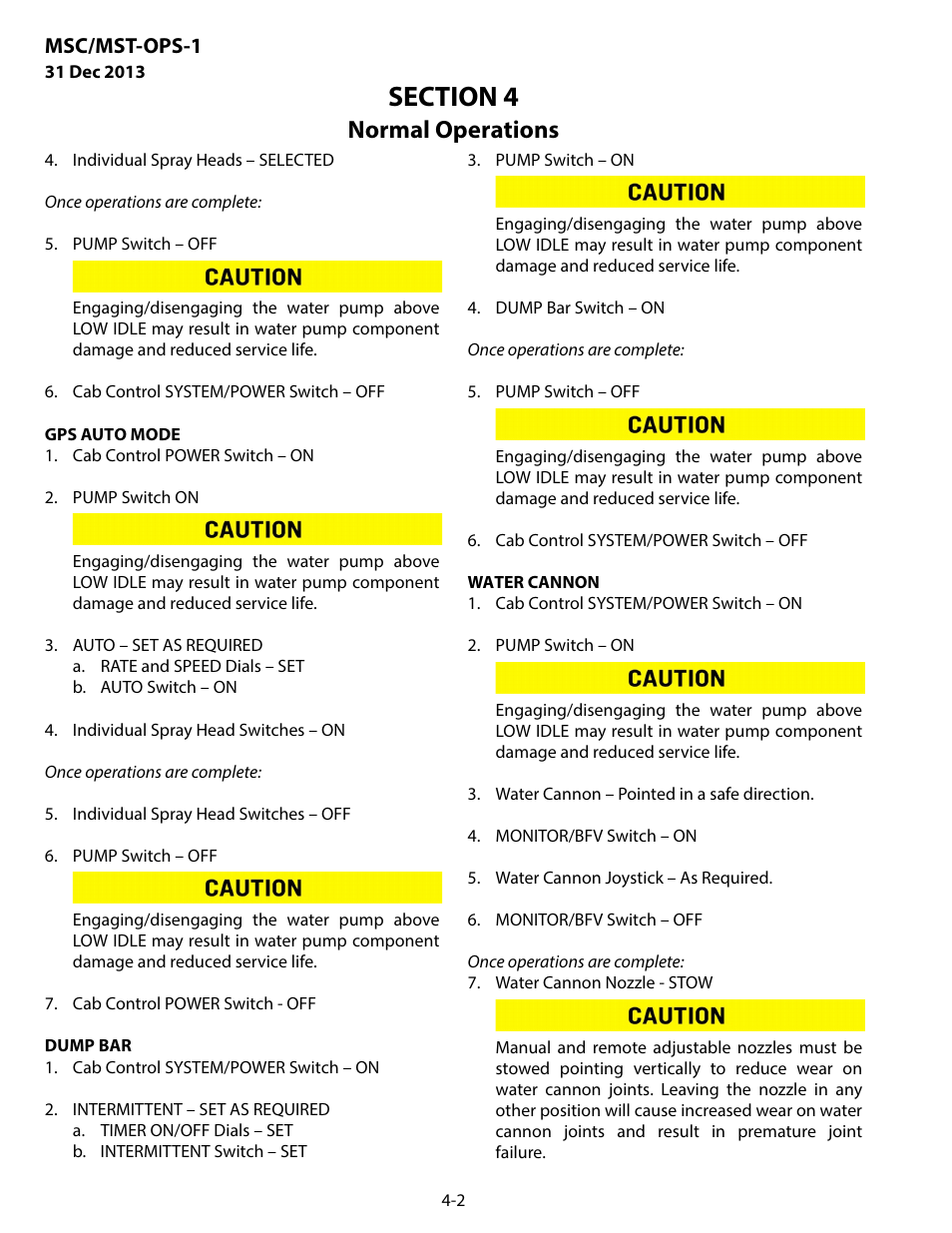 Normal operations | MEGA Corp. MSC-OPS-1 User Manual | Page 31 / 61