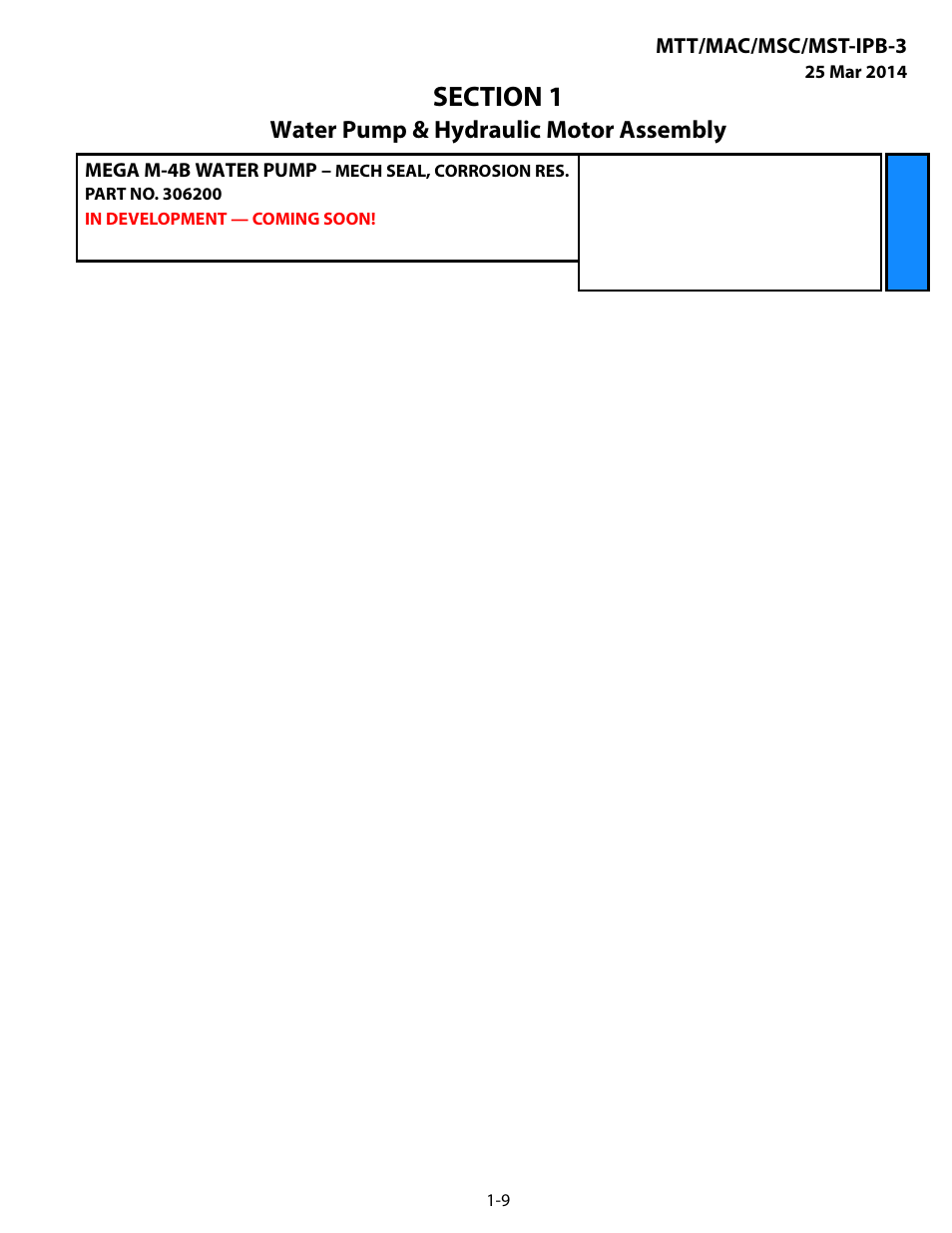 Mega m-4b water pump – mech seal, corrosion res, Mega m-4b water pump – mech seal, corrosion res -9, Water pump & hydraulic motor assembly | MEGA Corp. MTT-IPB-3 User Manual | Page 12 / 55