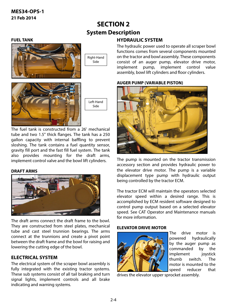Electrical system, Hydraulic system, Electrical system -4 hydraulic system -4 | System description | MEGA Corp. MES34-OPS-1 User Manual | Page 11 / 35