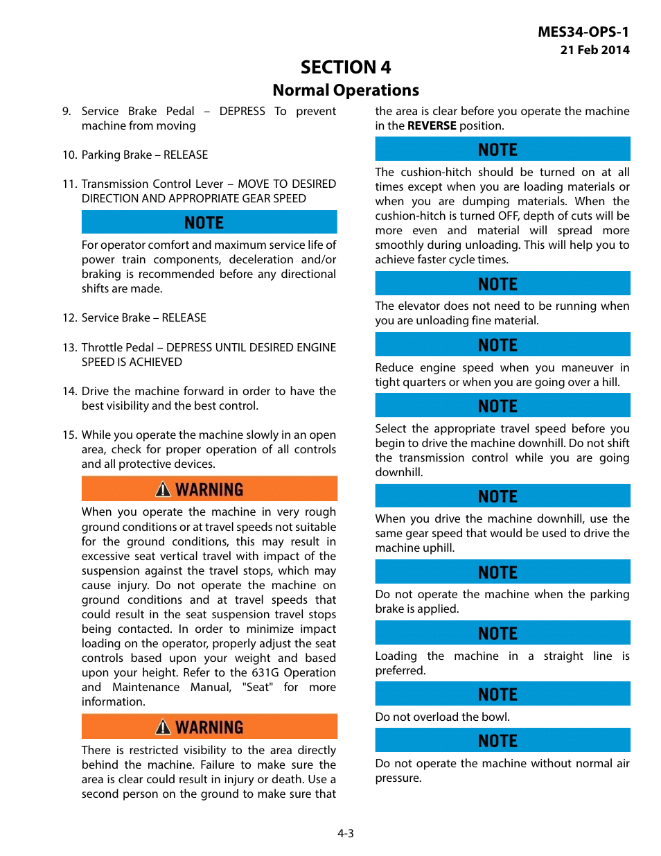Normal operations | MEGA Corp. MES34-OPS-1 User Manual | Page 20 / 35