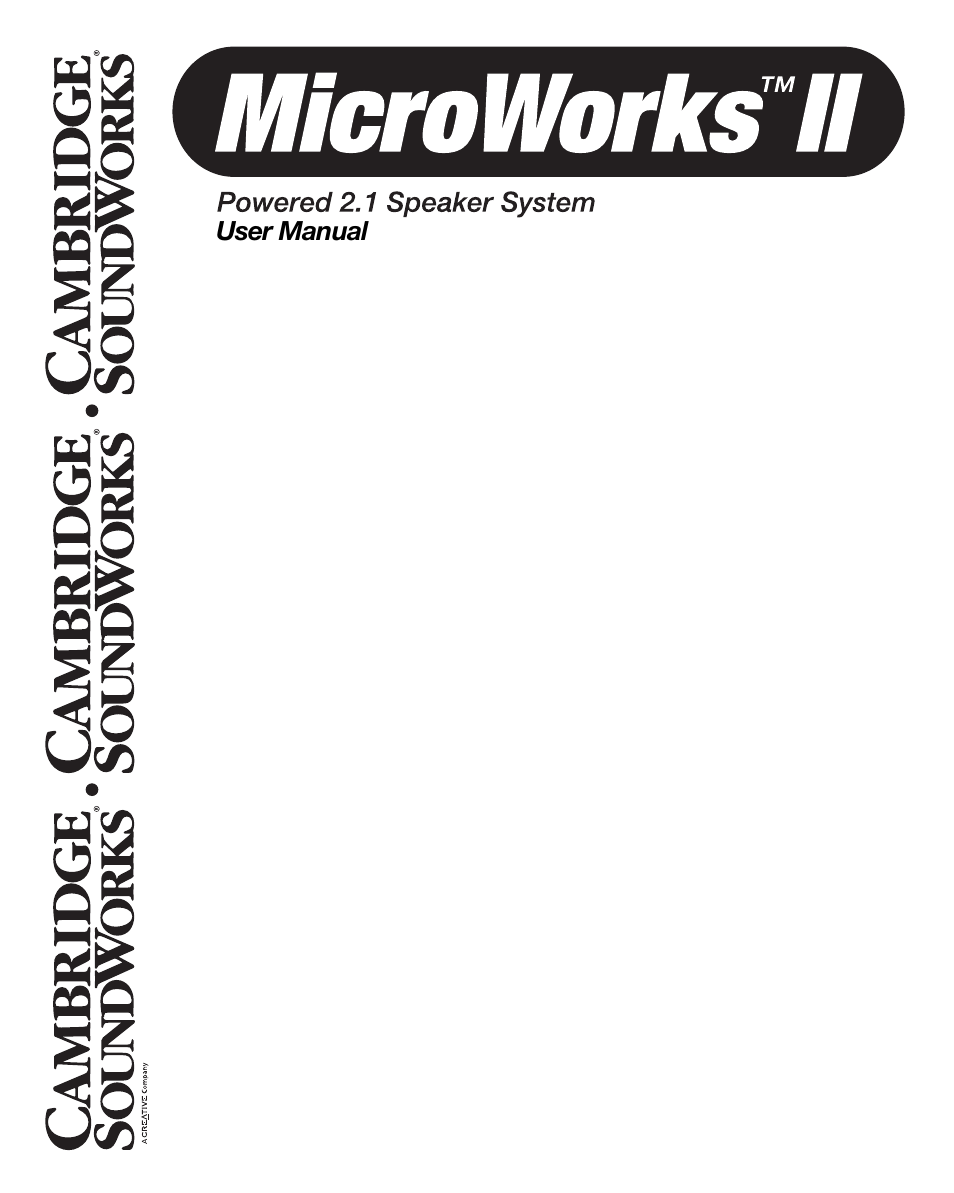 Cambridge SoundWorks II User Manual | 20 pages