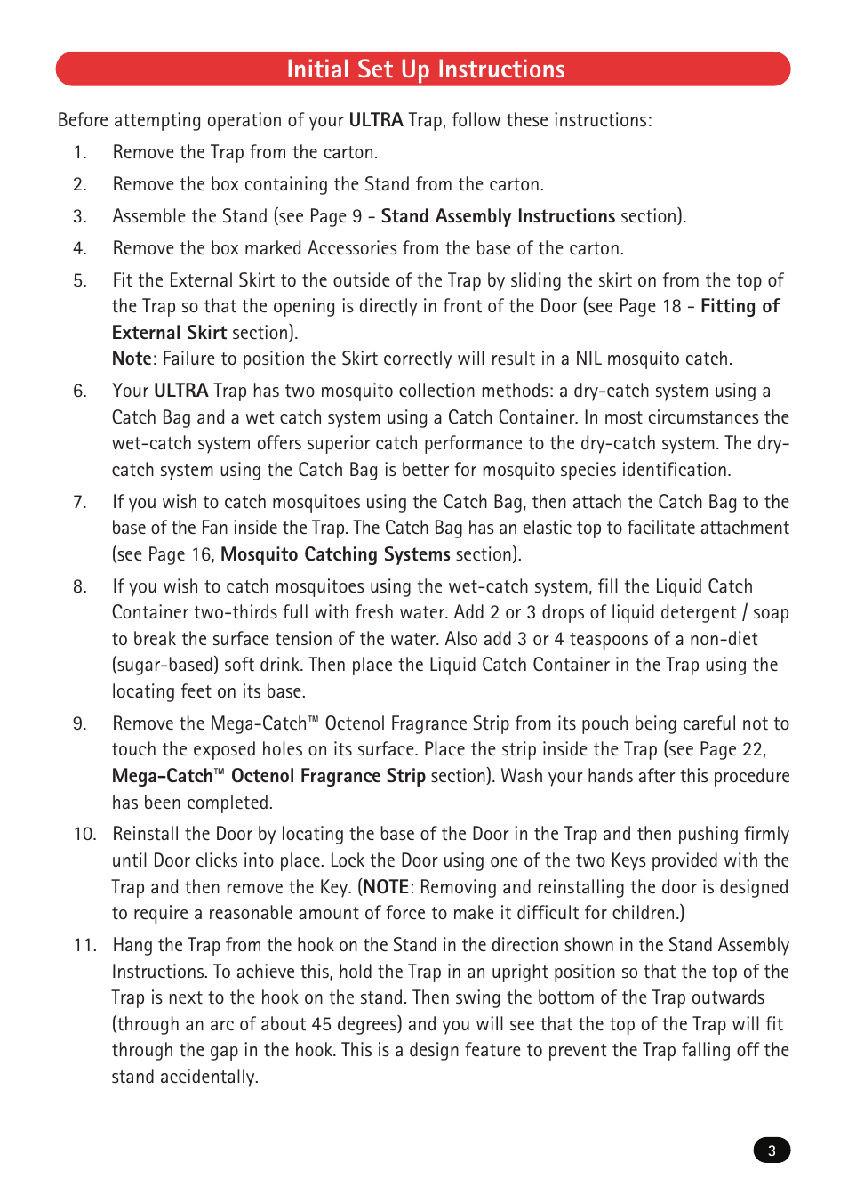 Initial set up instructions | Mega Catch MCU-800 Ultra User Manual | Page 5 / 32