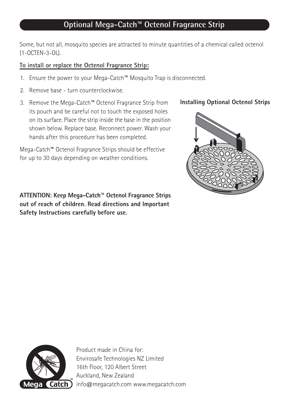 Optional mega-catch octenol fragrance strip | Mega Catch MCA-600 Alpha User Manual | Page 5 / 8