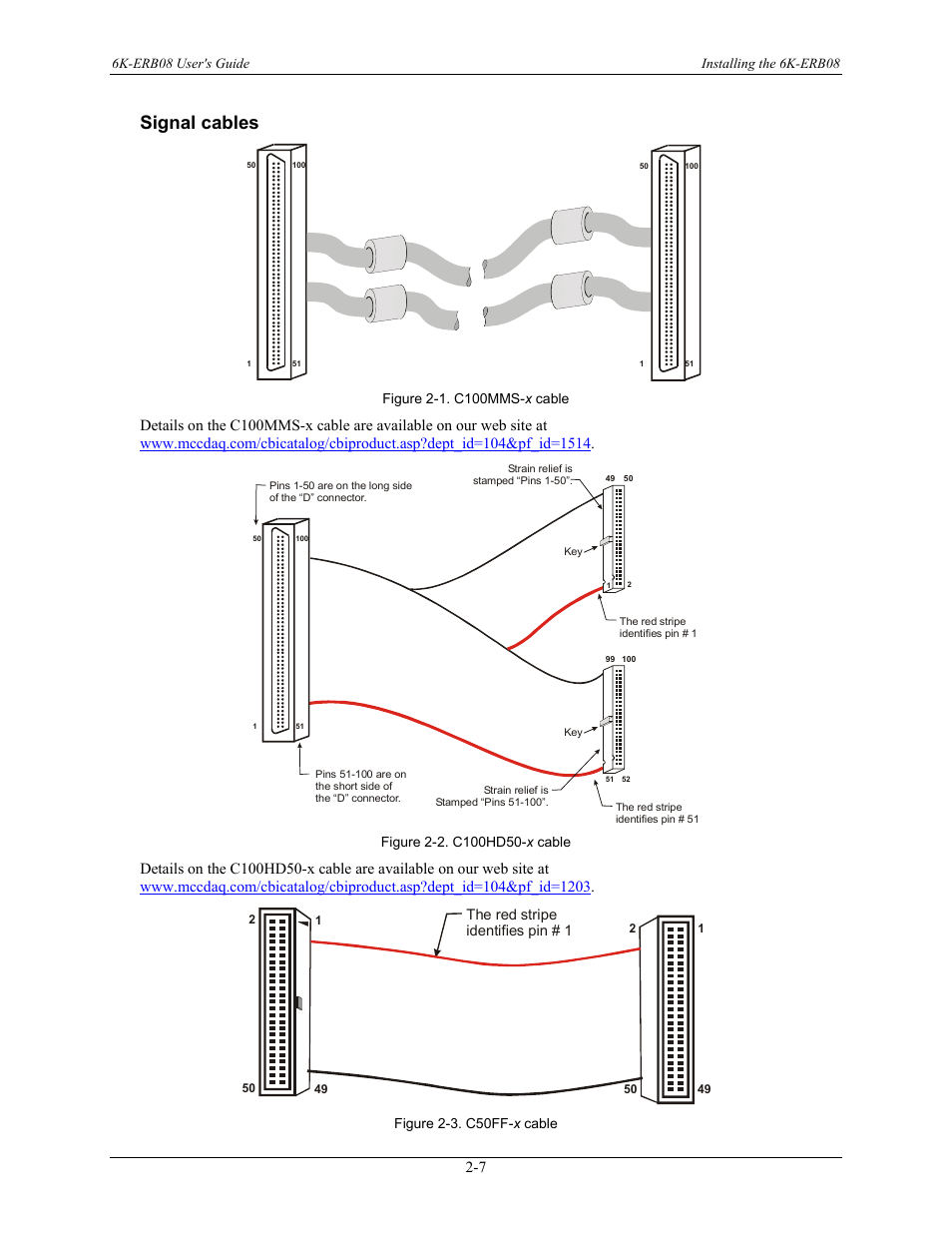 Signal cables, Signal cables -7 | Measurement Computing 6K-ERB08 User Manual | Page 16 / 32