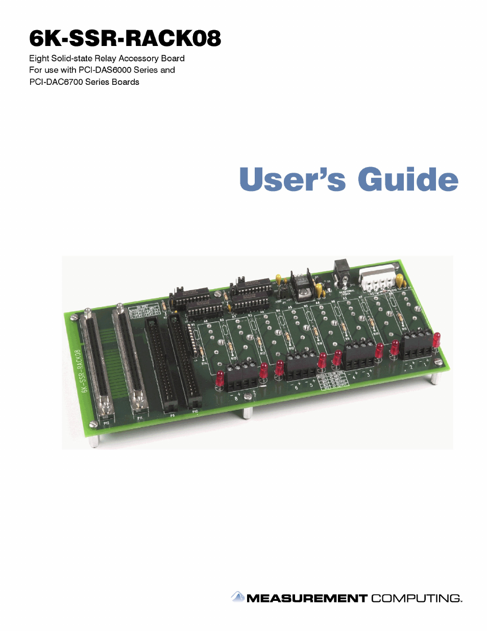Measurement Computing 6K-SSR-RACK08 User Manual | 33 pages