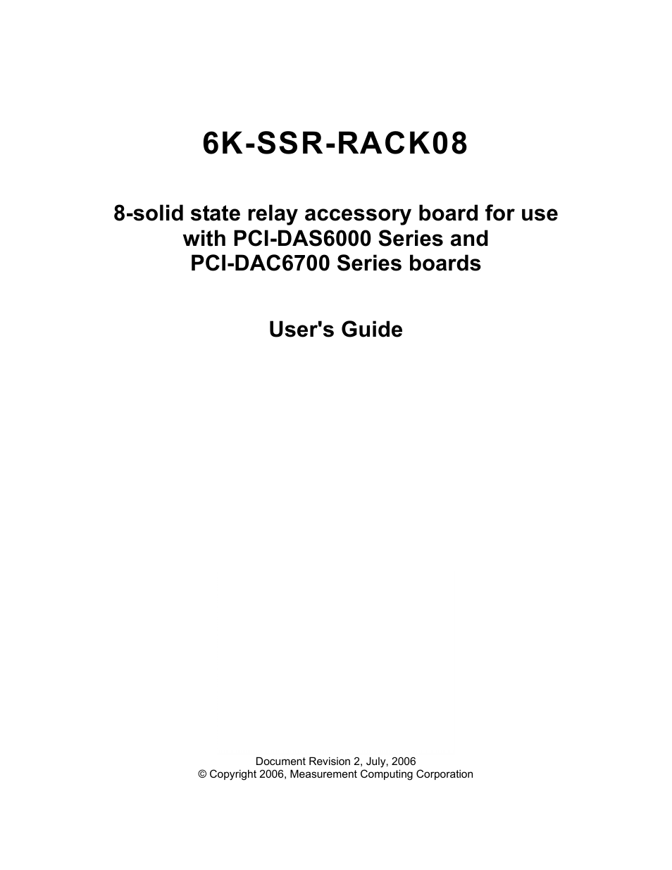 6k-ssr-rack08 | Measurement Computing 6K-SSR-RACK08 User Manual | Page 2 / 33