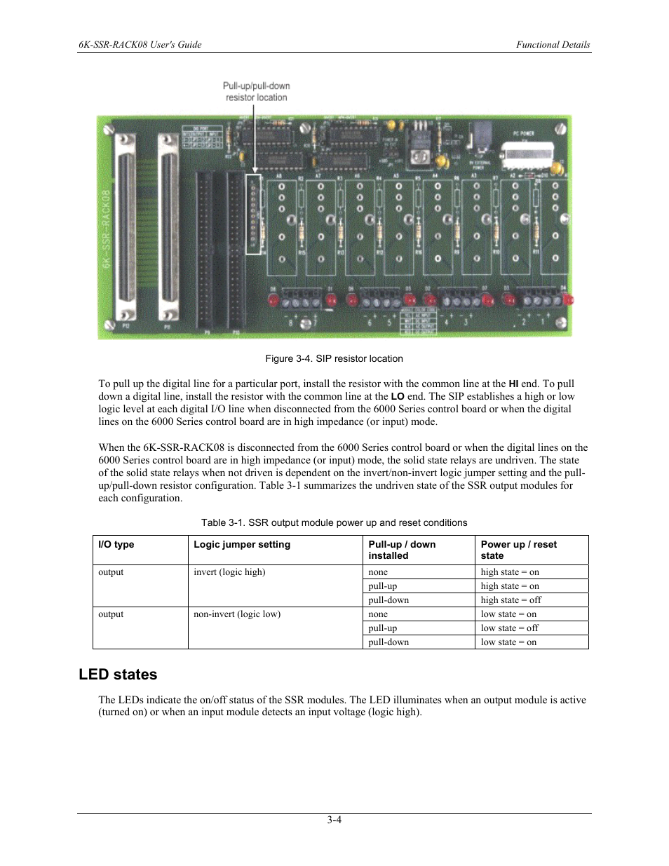 Led states, Led states -4, 4 for | Gure 3-4 | Measurement Computing 6K-SSR-RACK08 User Manual | Page 24 / 33