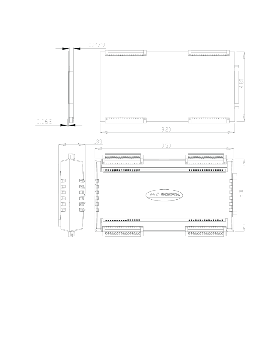 Mechanical drawings | Measurement Computing AI-EXP32 User Manual | Page 11 / 20