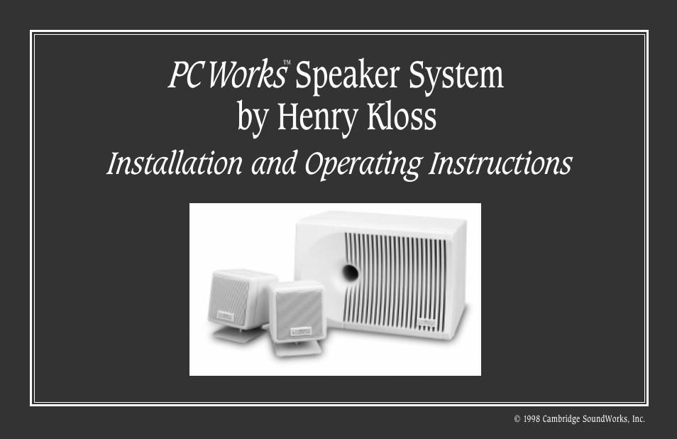 Cambridge SoundWorks PCWorks Speaker System User Manual | 24 pages