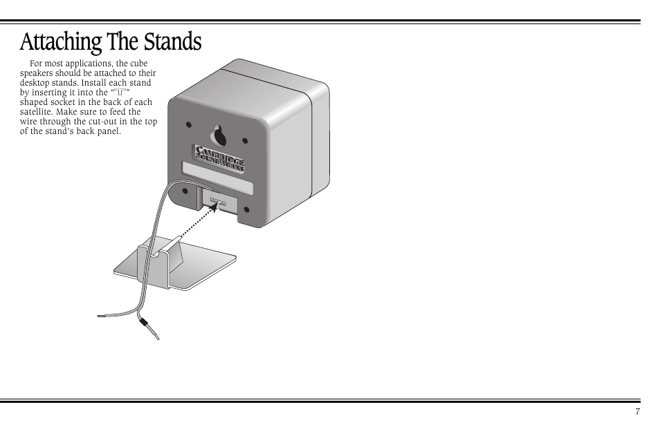 Attaching the stands | Cambridge SoundWorks PCWorks Speaker System User Manual | Page 13 / 24