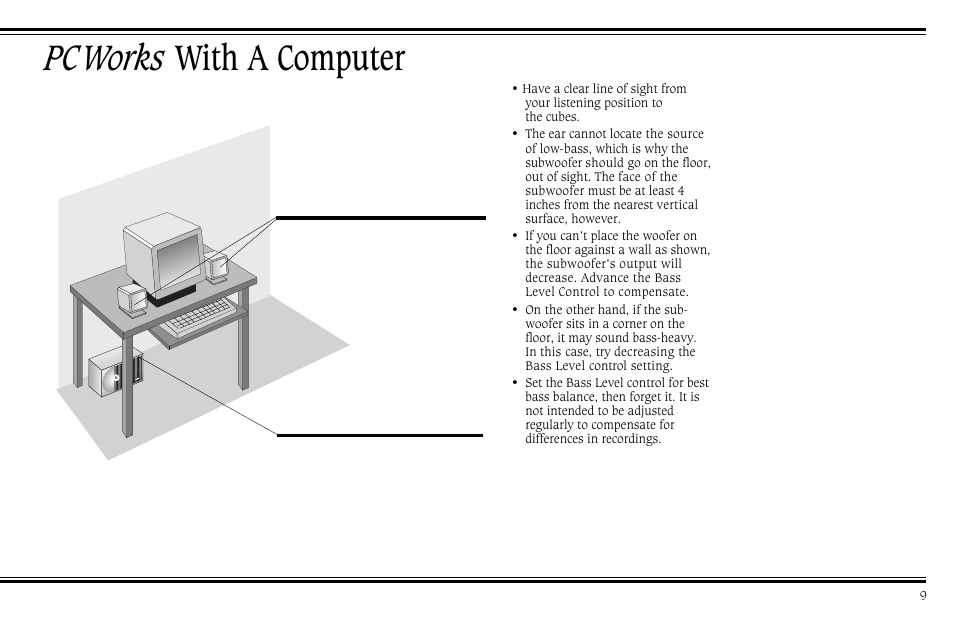 Pcworks with a computer | Cambridge SoundWorks PCWorks Speaker System User Manual | Page 15 / 24