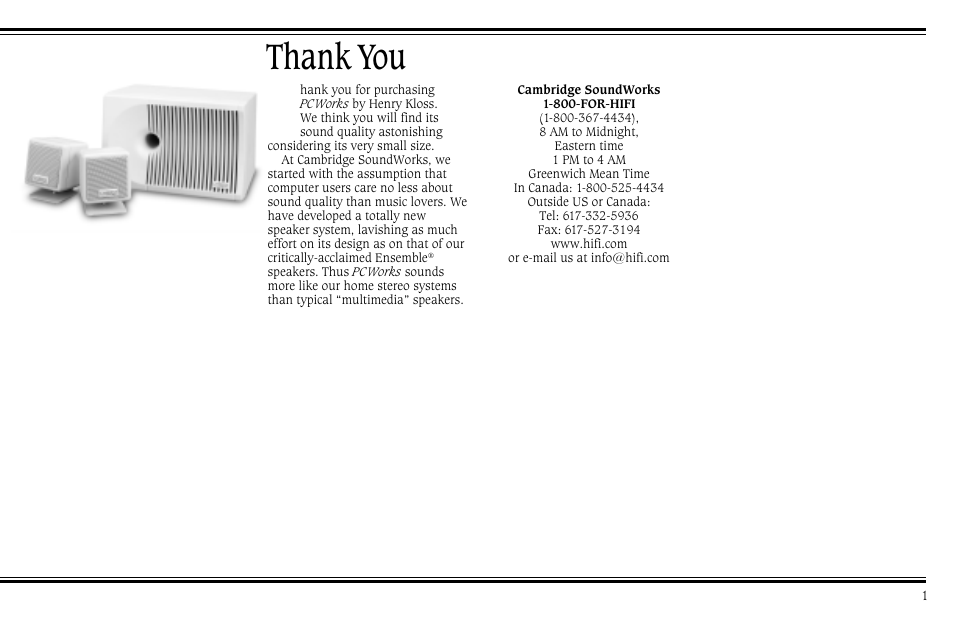Cambridge SoundWorks PCWorks Speaker System User Manual | Page 7 / 24
