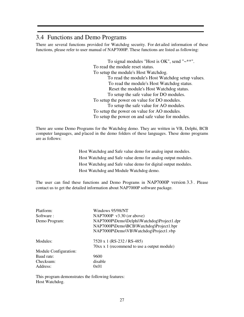 4 functions and demo programs | Measurement Computing CB-7000 Utilities User Manual | Page 31 / 44