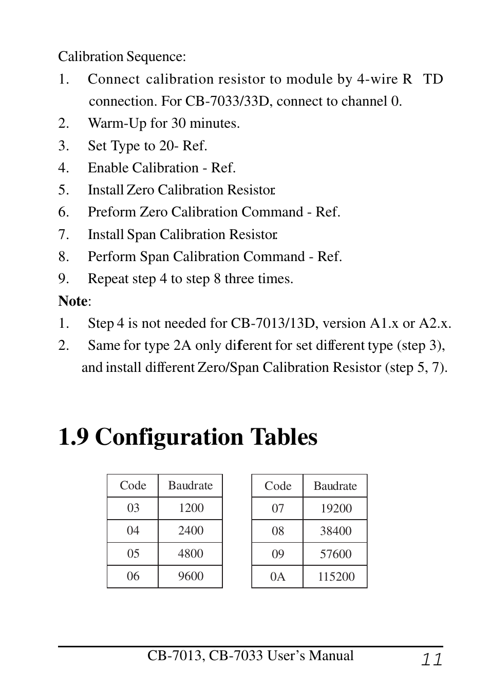 9 configuration tables | Measurement Computing CB-COM-7013 User Manual | Page 11 / 44