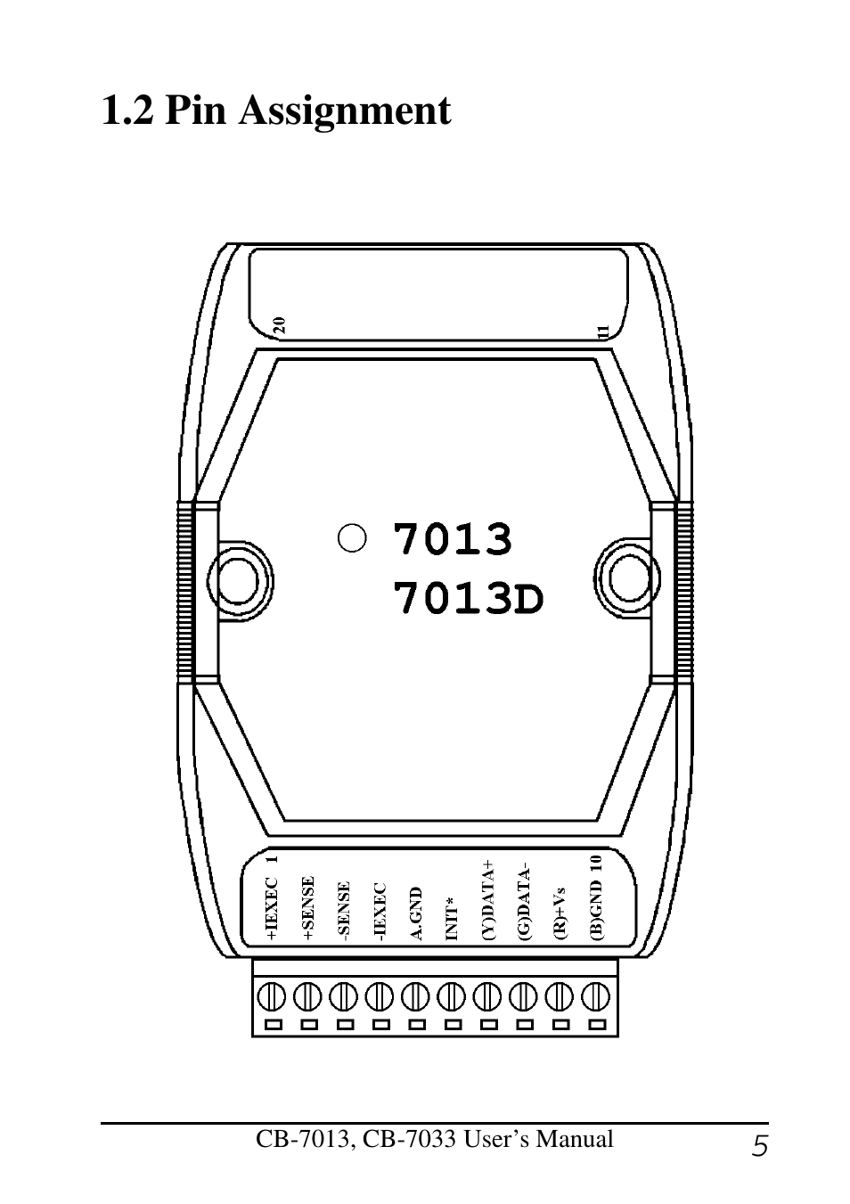 2 pin assignment | Measurement Computing CB-COM-7013 User Manual | Page 5 / 44