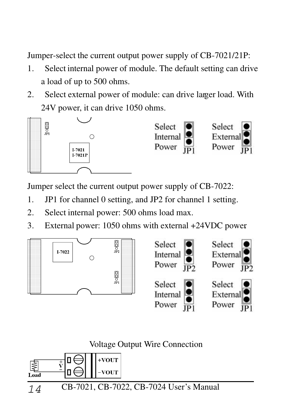 5 jumper setting, 6 wire connection | Measurement Computing CB-COM-7021 User Manual | Page 14 / 76