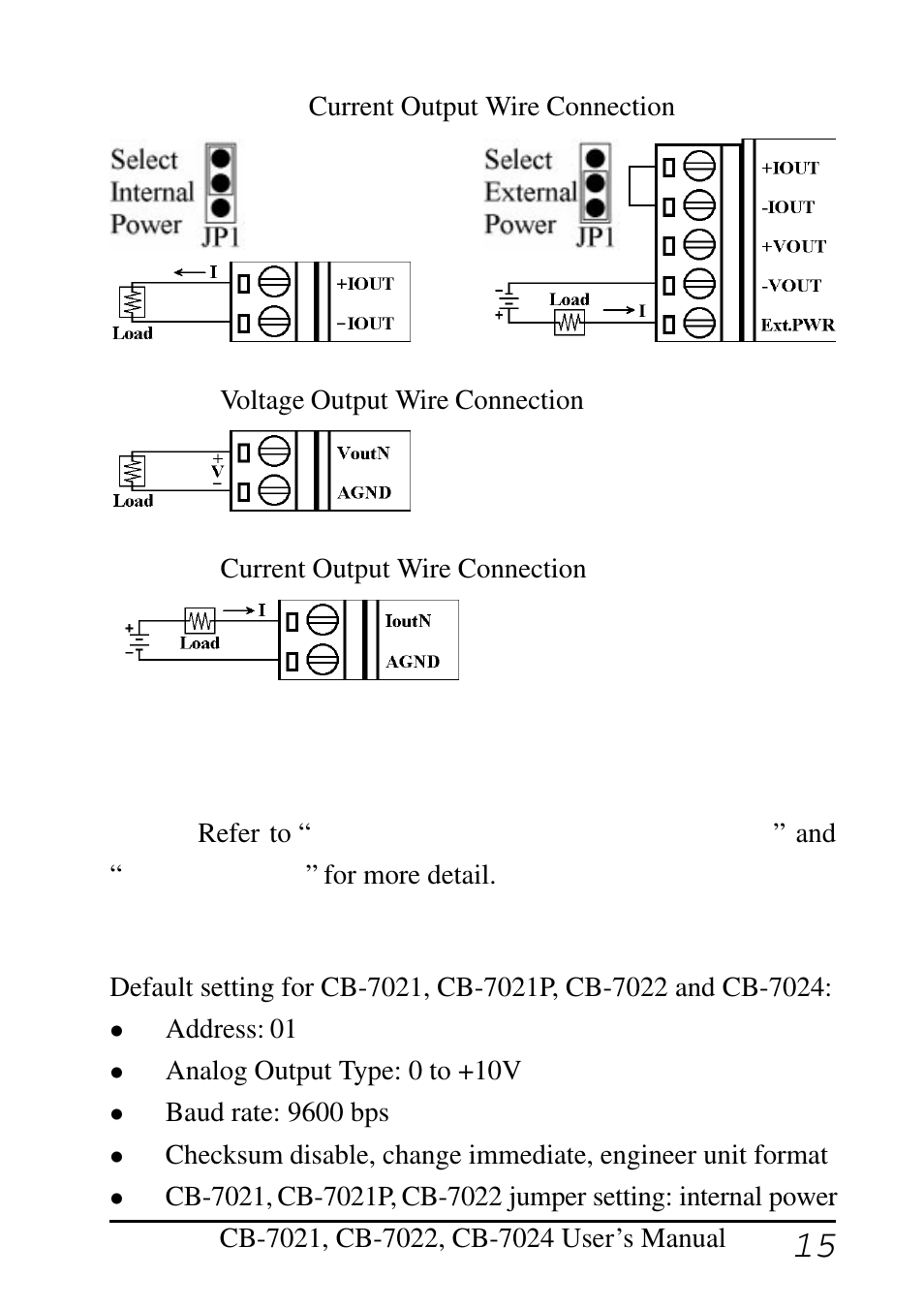 7 quick start, 8 default setting | Measurement Computing CB-COM-7021 User Manual | Page 15 / 76