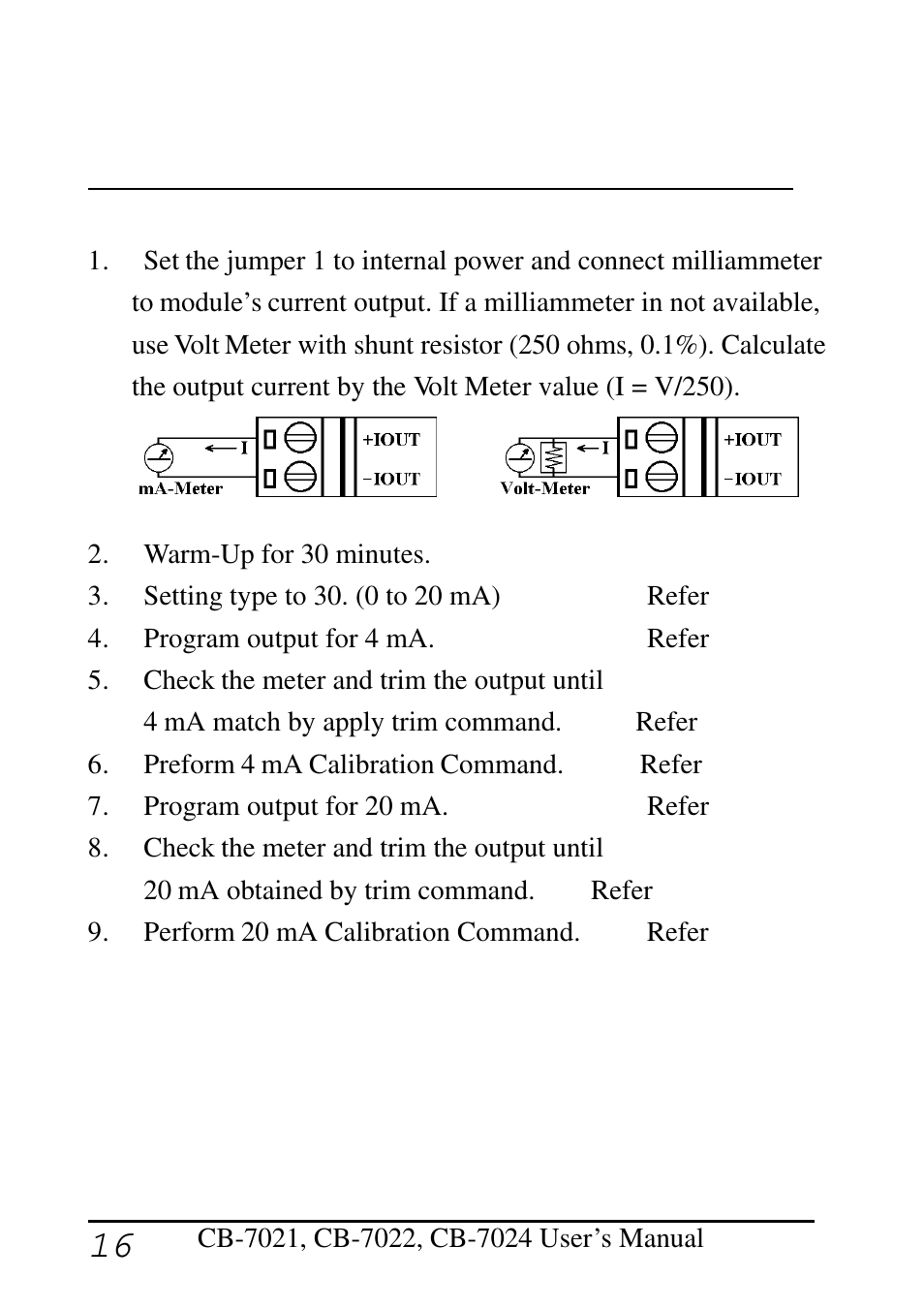 9 calibration | Measurement Computing CB-COM-7021 User Manual | Page 16 / 76