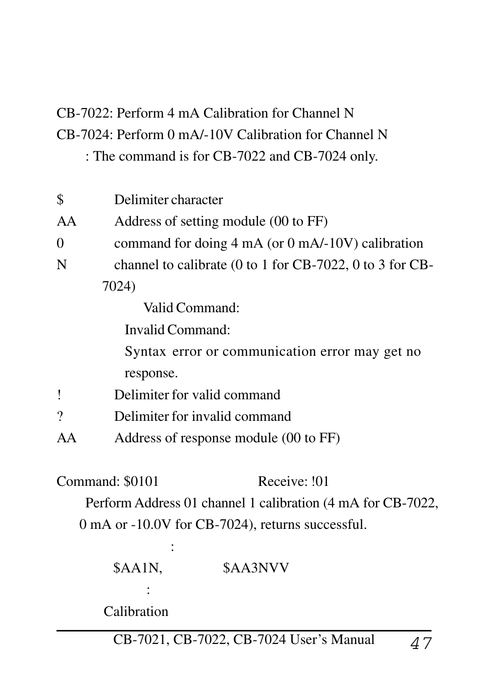 16 $aa0n | Measurement Computing CB-COM-7021 User Manual | Page 47 / 76