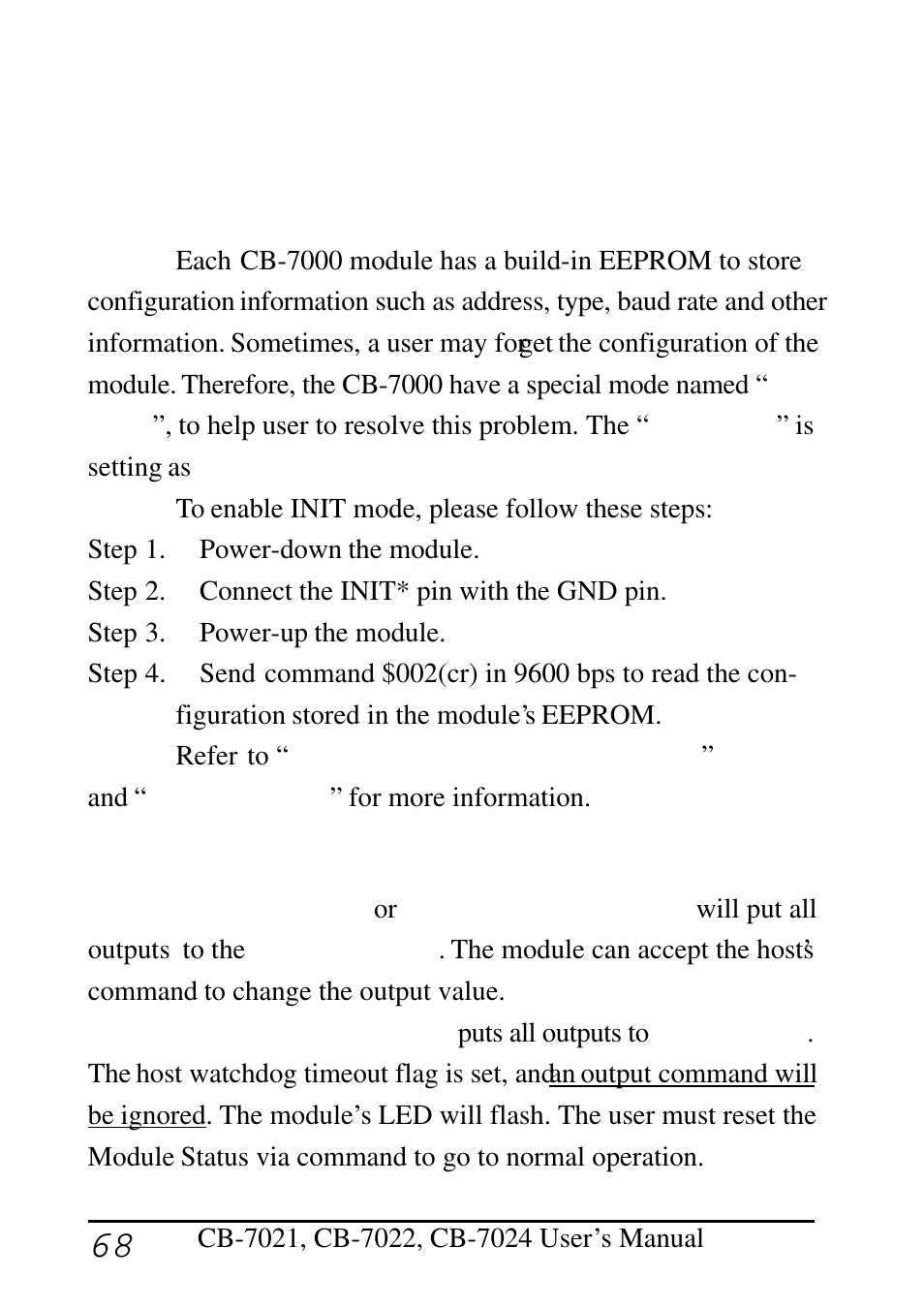1 init* pin operation, 2 module status | Measurement Computing CB-COM-7021 User Manual | Page 68 / 76