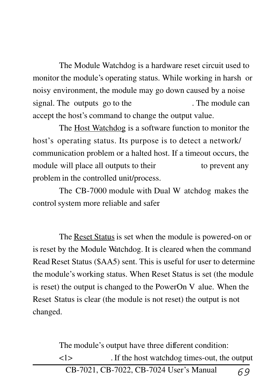 3 dual watchdog operation, 4 reset status, 5 analog output | Measurement Computing CB-COM-7021 User Manual | Page 69 / 76