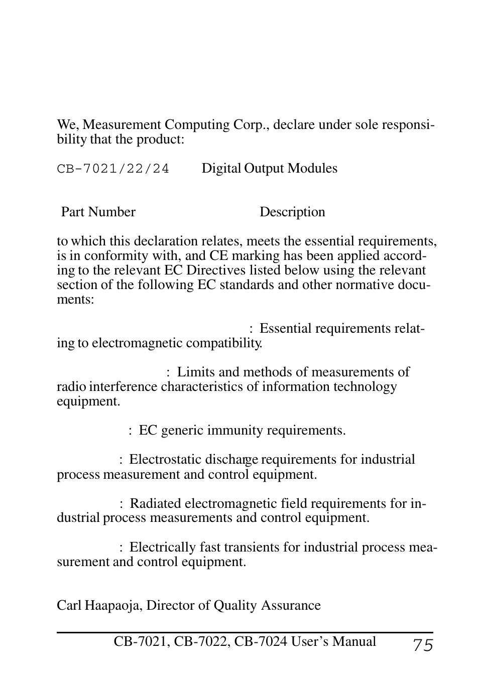 Measurement Computing CB-COM-7021 User Manual | Page 75 / 76