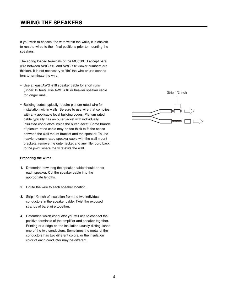 Wiring the speakers | Cambridge SoundWorks NEWTON MC650HD User Manual | Page 4 / 12