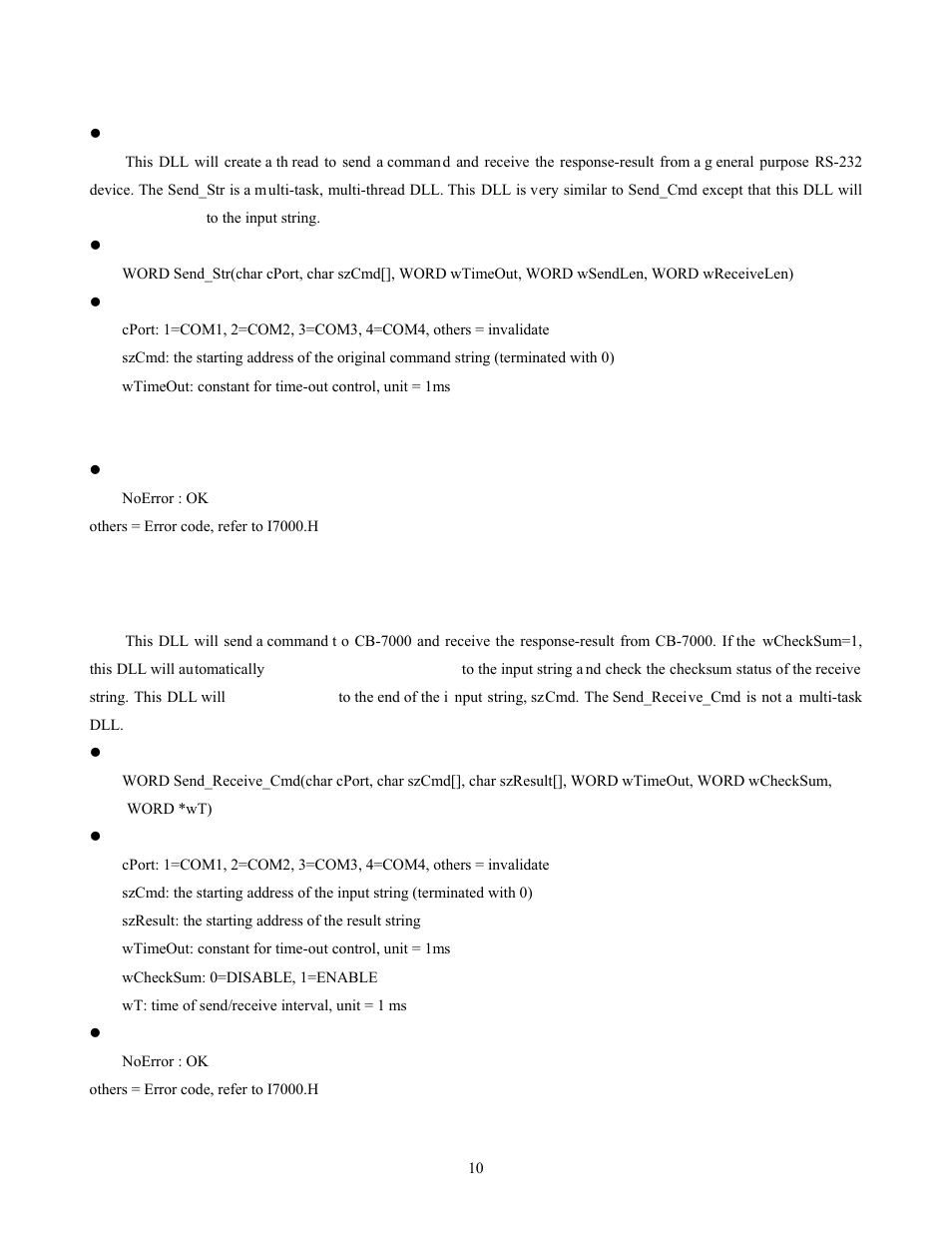 Send_str, Send_receive_cmd | Measurement Computing CB-NAP-7000P User Manual | Page 14 / 36