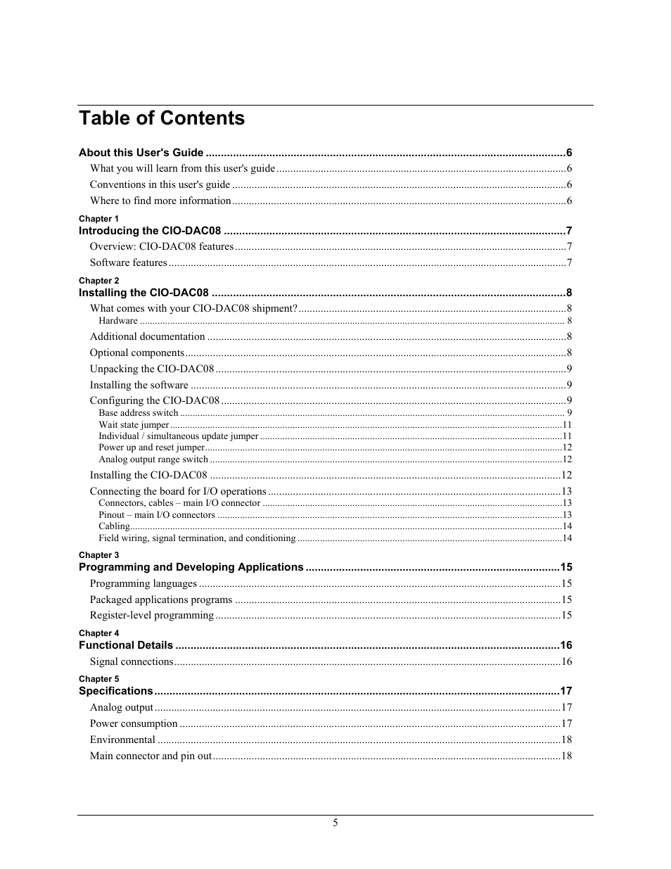 Measurement Computing CIO-DAC08 User Manual | Page 5 / 20