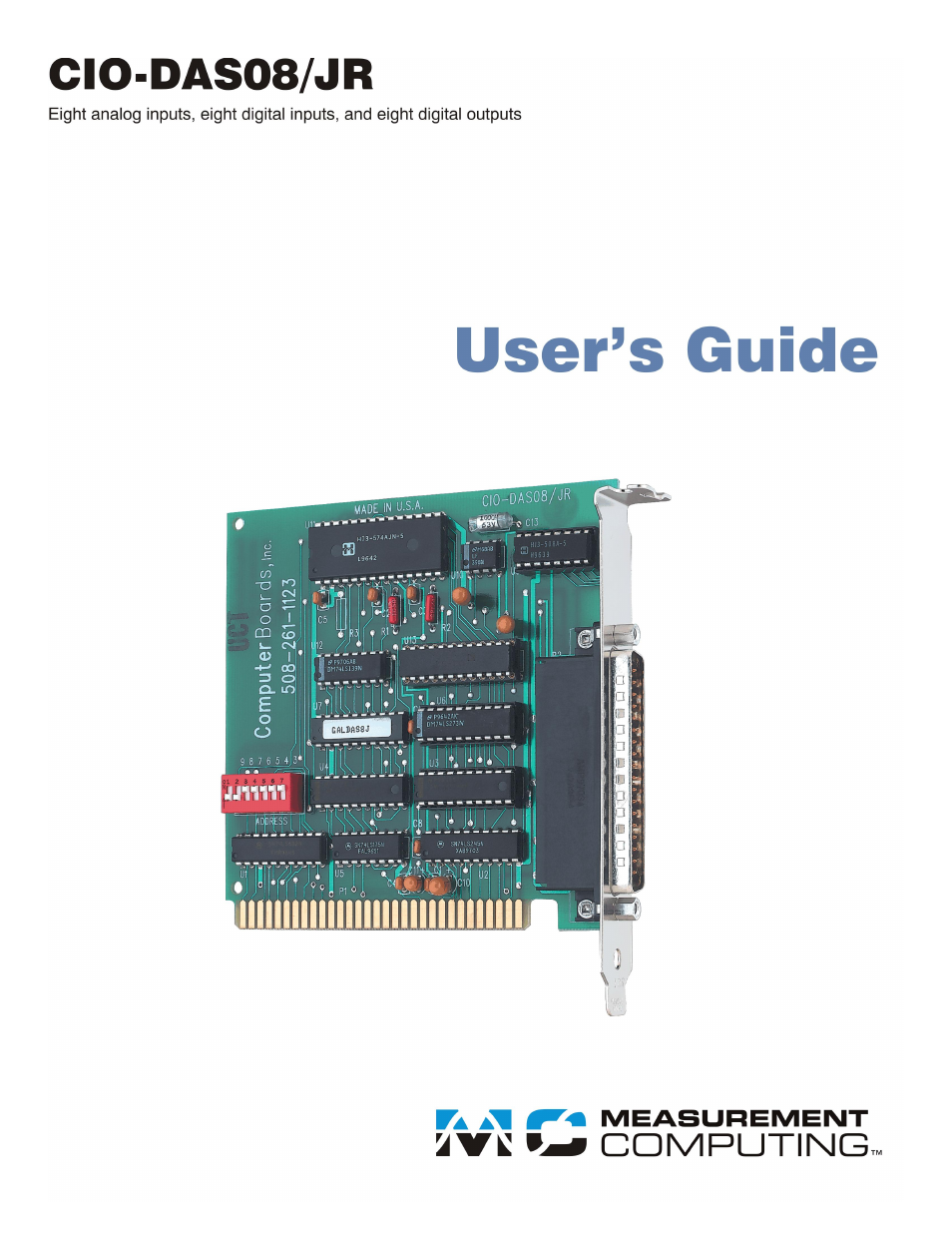 Measurement Computing CIO-DAS08/JR User Manual | 16 pages