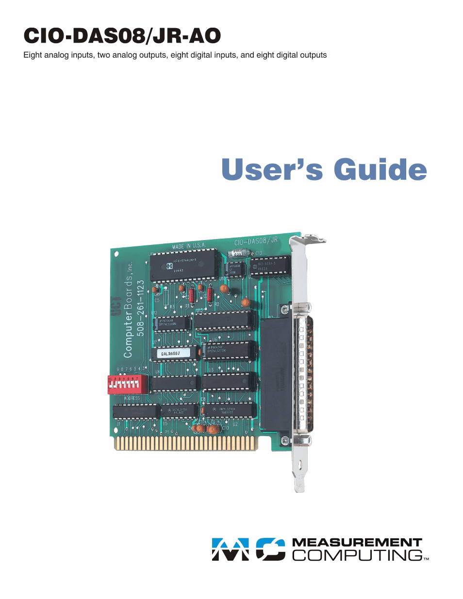 Measurement Computing CIO-DAS08/JR-AO User Manual | 16 pages