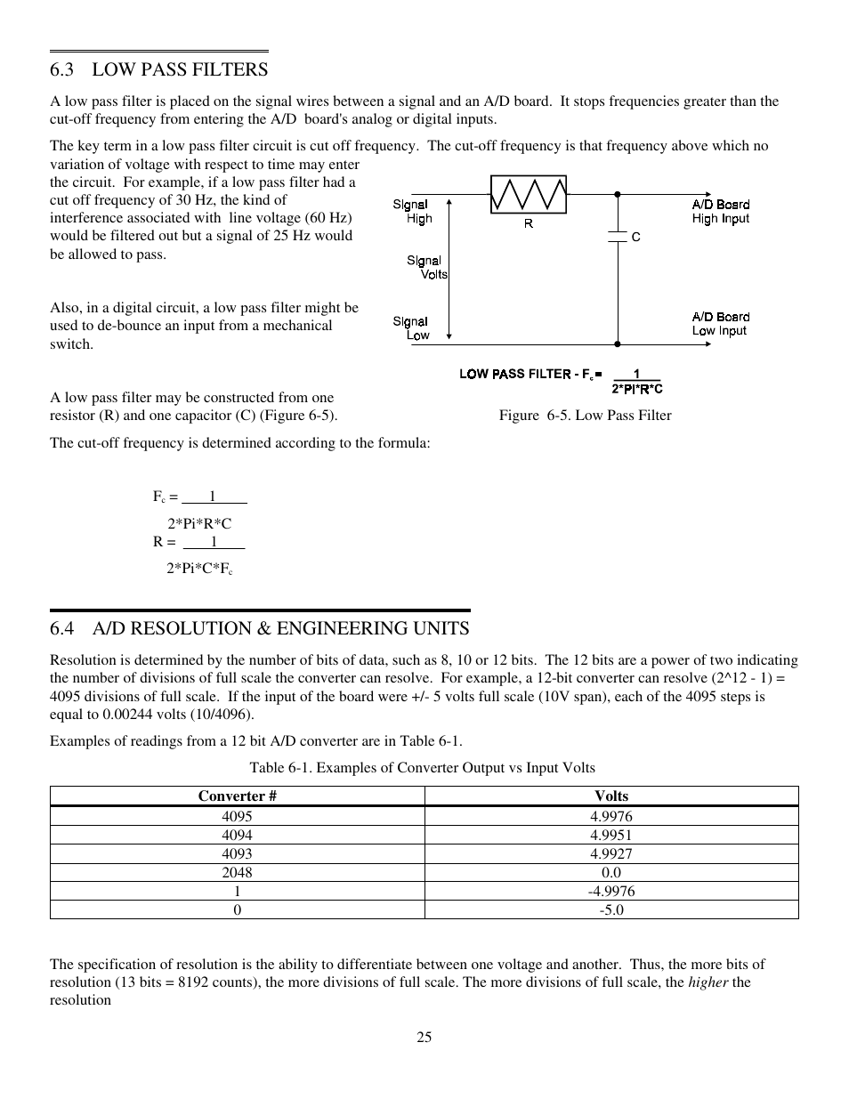 3 low pass filters, 4 a/d resolution & engineering units | Measurement Computing CIO-DAS16/330 User Manual | Page 29 / 34