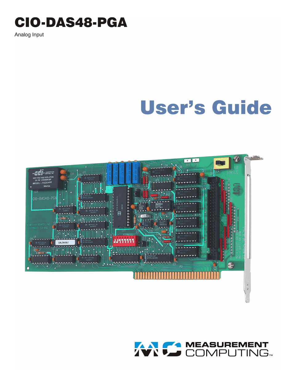 Measurement Computing CIO-DAS48-PGA User Manual | 18 pages