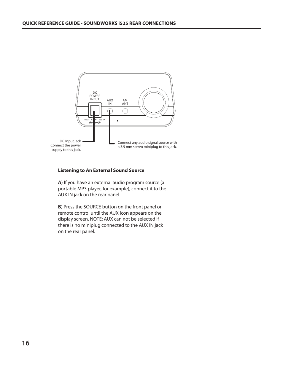 Cambridge SoundWorks I525 User Manual | Page 16 / 24