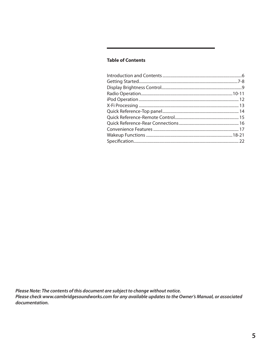 Cambridge SoundWorks I525 User Manual | Page 5 / 24