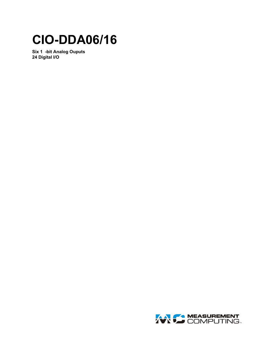 Measurement Computing CIO-DDA06/16 User Manual | 18 pages